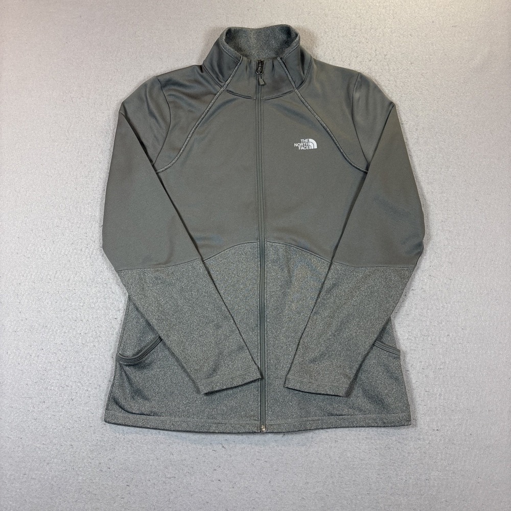 The North Face Women's Full Zip Jacket 2 Tone Gray Sz Large Light Weight Fleece